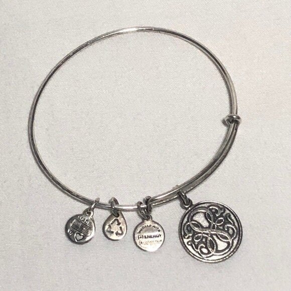 Alex & Ani Path of Life Charm Silver Tone Adjustable Bracelet - Picture 1 of 4